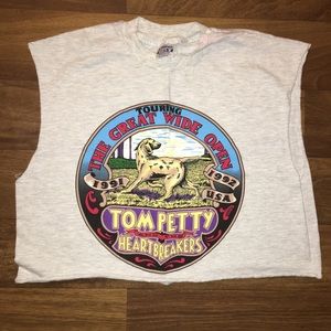 Vintage Band Crop Top-Tom Petty &the Heartbreakers